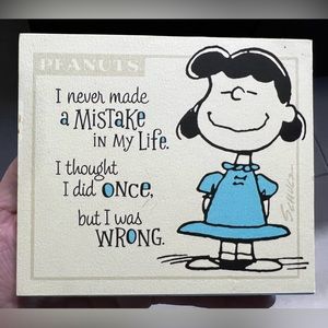 Snoopy Peanuts Lucy Van Pelt sign Hallmark